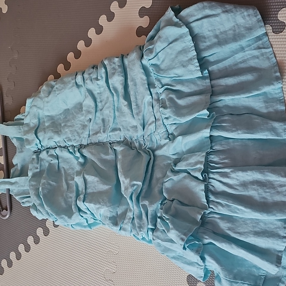 Janie and Jack Sky Blue Ruffle Dress - Picture 2 of 3